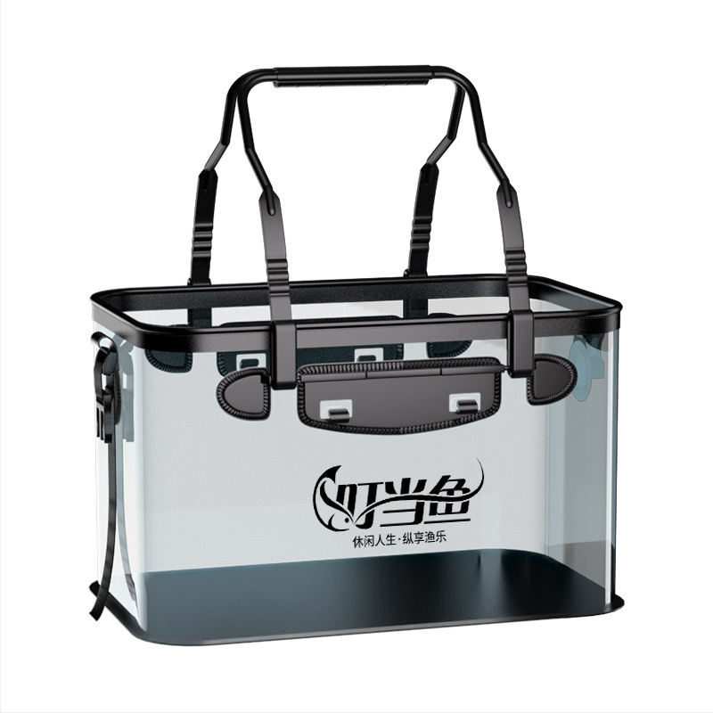 Prozirna kanta za žive ribe, višestruka funkcija, ojačana i povećana, EVA dizajn protoka vode za zaštitu riba