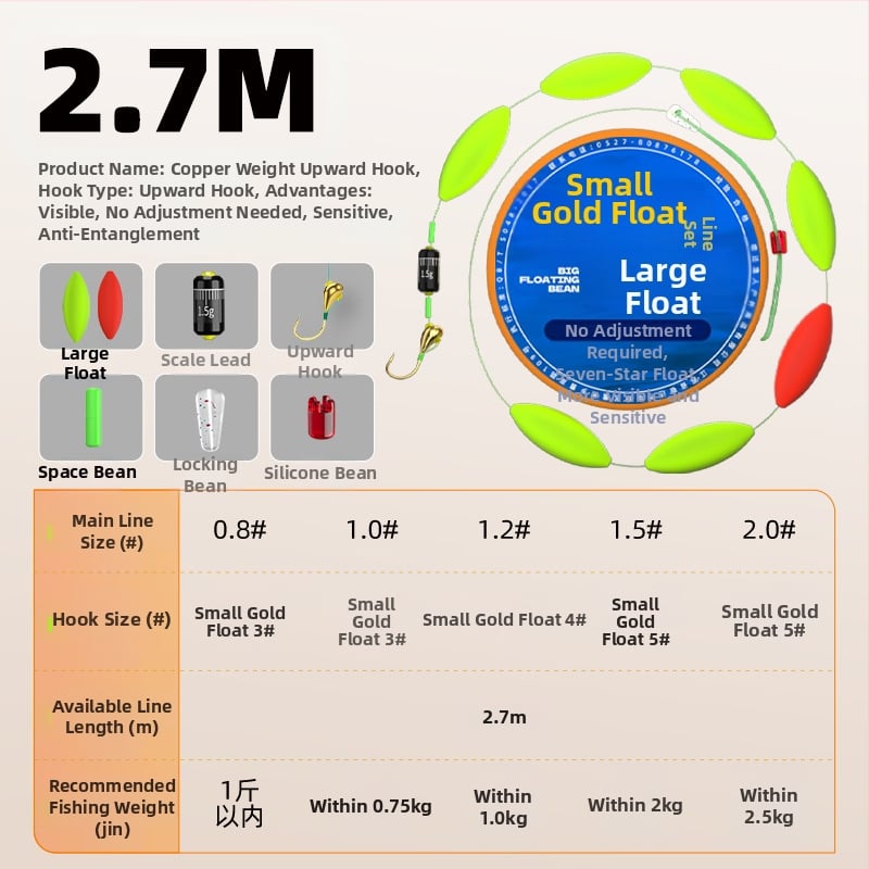 Set linie principală cu cârlig mic și linie plutitoare cu șapte stele; nylon; brand Welcome; lansare iarnă 2024