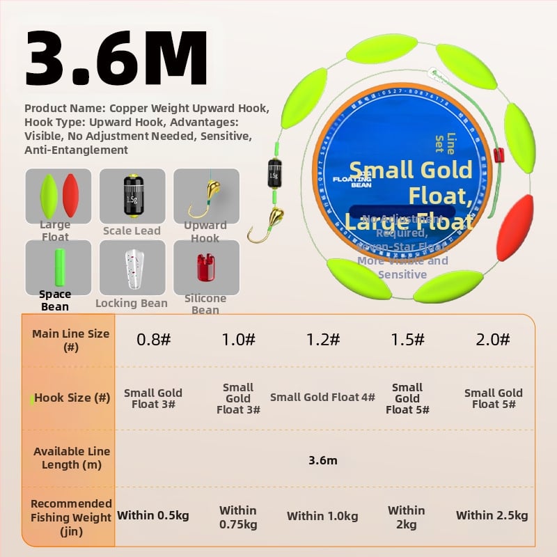 Set linie principală cu cârlig mic și linie plutitoare cu șapte stele; nylon; brand Welcome; lansare iarnă 2024