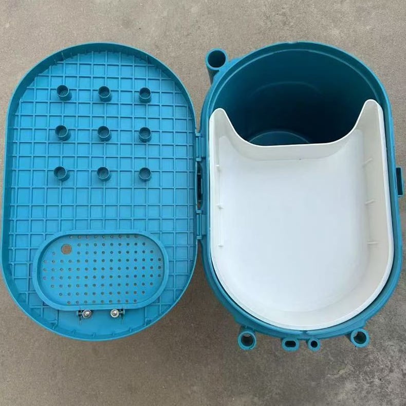 Găleată de pescuit multifuncțională cu tavă pentru momeli, formă ovală, corp îngroșat tare, din plastic, 1,6 kg