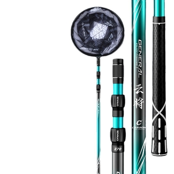 Benno bară pentru plasă de pescuit din fibră de carbon – ultraușoară, ultrarezistentă, telescopică, set doar cu bara