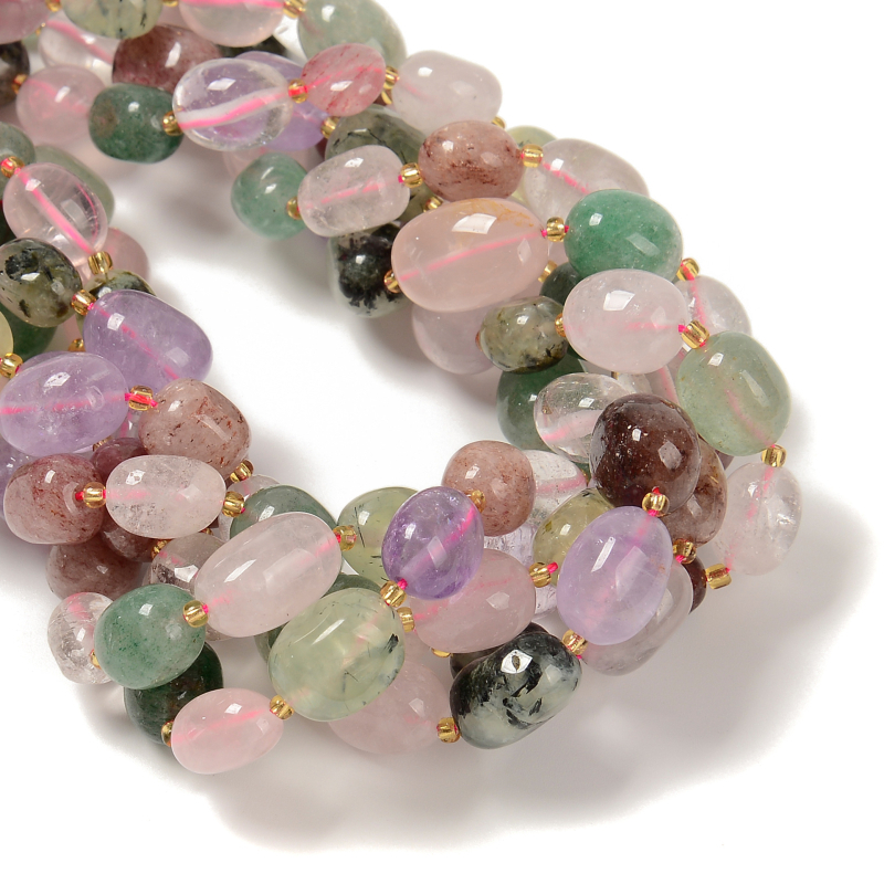 Mărg He de cristal cilindrice cu finisaj mat – amestec variat de cristale, marcă Kelingna/ YMJ, stil: val marin, mărgele rotunde