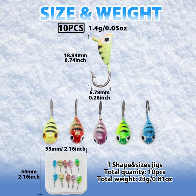 Set de cârlige cu plumb pentru pescuitul la gheț în râu, 100 buc