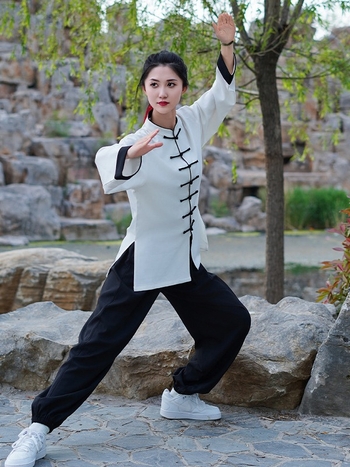 Tai Chi uniforma, tkanina od lana i sintetičkih vlakana, poliester vlakna, za odrasle, unisex, za nastupe i vježbanje