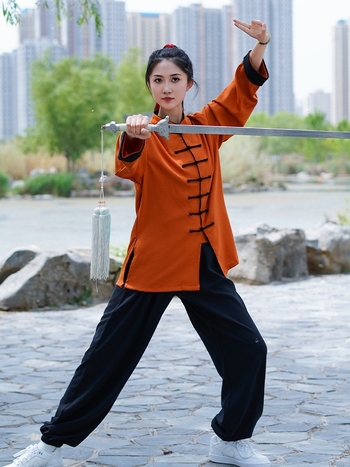 Tai Chi uniforma, tkanina od lana i sintetičkih vlakana, poliester vlakna, za odrasle, unisex, za nastupe i vježbanje
