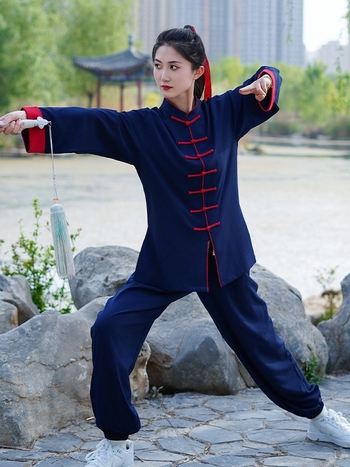Tai Chi uniforma, tkanina od lana i sintetičkih vlakana, poliester vlakna, za odrasle, unisex, za nastupe i vježbanje