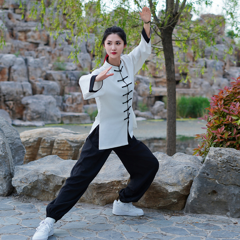 Tai Chi uniforma, tkanina od lana i sintetičkih vlakana, poliester vlakna, za odrasle, unisex, za nastupe i vježbanje