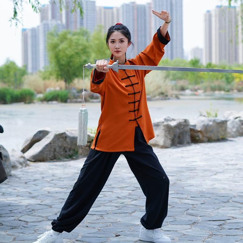 Tai Chi uniforma, tkanina od lana i sintetičkih vlakana, poliester vlakna, za odrasle, unisex, za nastupe i vježbanje