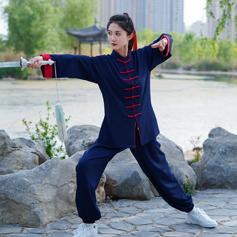 Tai Chi uniforma, tkanina od lana i sintetičkih vlakana, poliester vlakna, za odrasle, unisex, za nastupe i vježbanje