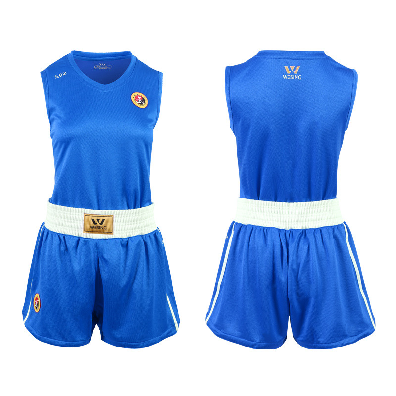 Costum Sanda unisex pentru antrenament, uscat rapid, mâneci scurte, țesătură poliester-spandex