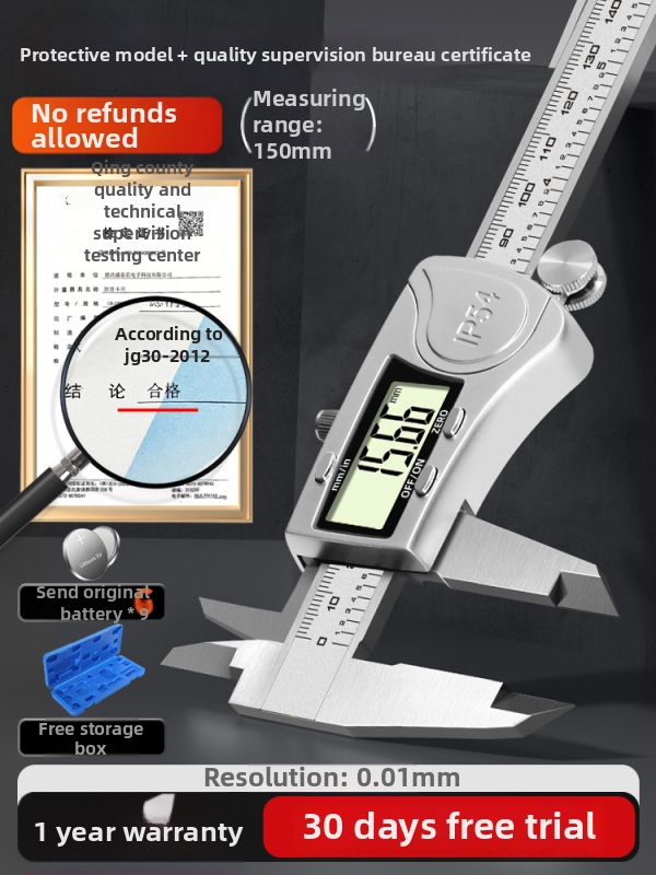 Digitālais kalipers — rūpnieciskās kvalitātes, augsta precizitāte, piemērots juvelierizstrādājumu un rokassprādžu mērījumiem