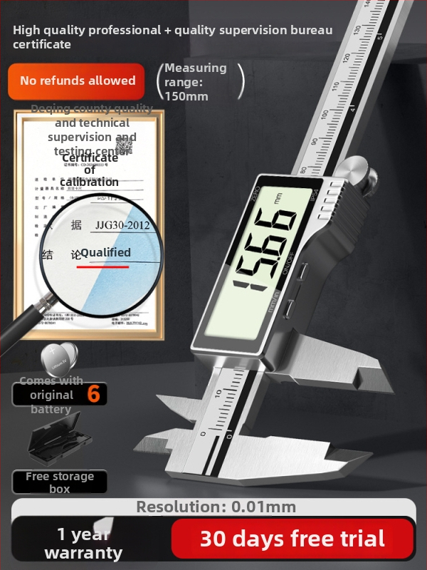 Digitālais kalipers — rūpnieciskās kvalitātes, augsta precizitāte, piemērots juvelierizstrādājumu un rokassprādžu mērījumiem