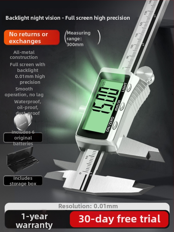 Digitālais kalipers — rūpnieciskās kvalitātes, augsta precizitāte, piemērots juvelierizstrādājumu un rokassprādžu mērījumiem