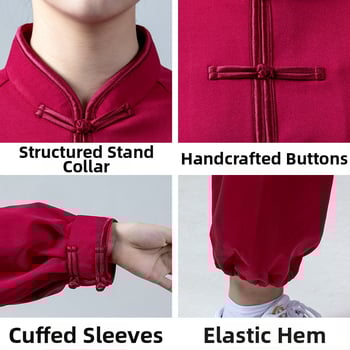 Tai Chi trening komplet; topao i debelo za jesen-zimu; Milk Silk tkanina i Milk Silk podstava (100% poliester); jednobojan; unisex