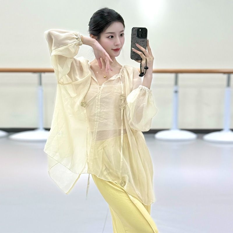 Unisex deju komplekts tautas dejām: chenille-spandex audums, brīvs piegriezums, pavasaris 2025