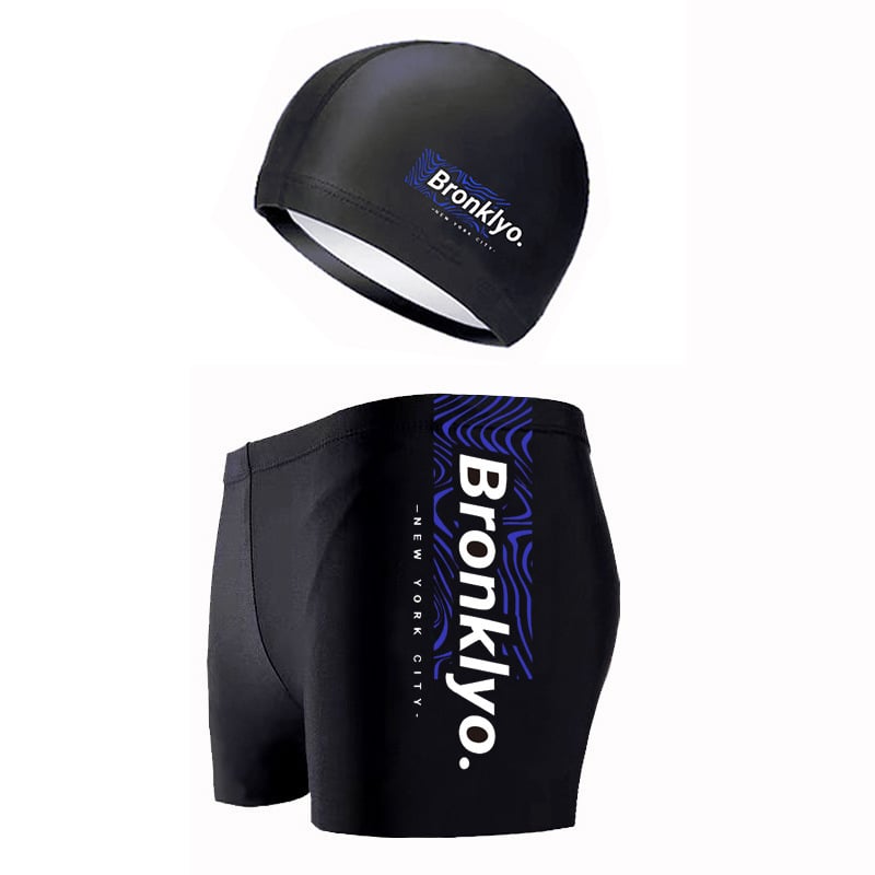 Onuzi pantaloni scurți de înot pentru bărbați vară, dublu strat, uscare rapidă, croi lejer, imprimeu, țesătură poliester, căptușeală poliester cu 10% elastan