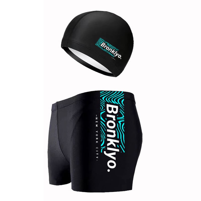 Onuzi pantaloni scurți de înot pentru bărbați vară, dublu strat, uscare rapidă, croi lejer, imprimeu, țesătură poliester, căptușeală poliester cu 10% elastan