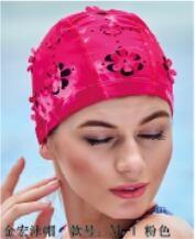 Tekstilna kapa za plivanje s praznim 3D dizajnom cvjetnih listova (nylon; za odrasle; za pokret i plivanje; licencirani privatni etiketa)