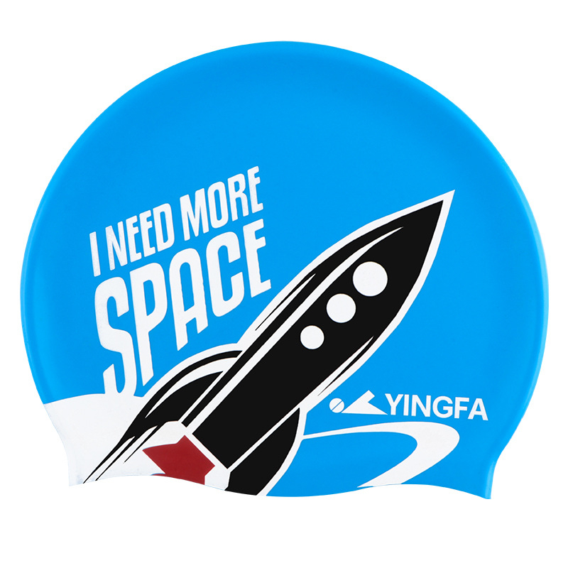 Yingfa șapcă de înot pentru copii din silicon, cu imprimeu desen animat, impermeabilă