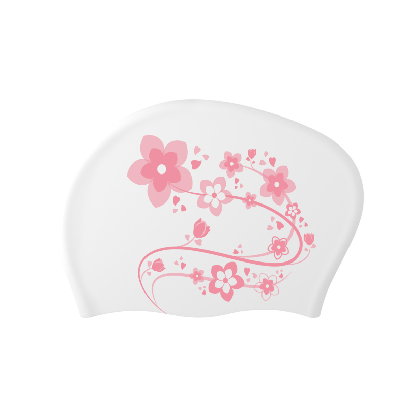 Cască de înot pentru femei cu păr lung (Silicon; Rezistent la apă; Model imprimat; Adulți; Brand privat autorizat)