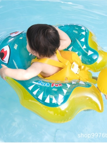 Inel de înot pentru copii, în formă de manta, inel gonflabil pentru apă, model desen animat, PVC ecologic, grosime 0,35