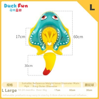 Inel de înot pentru copii, în formă de manta, inel gonflabil pentru apă, model desen animat, PVC ecologic, grosime 0,35