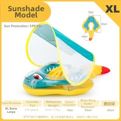 Inel de înot pentru copii, în formă de manta, inel gonflabil pentru apă, model desen animat, PVC ecologic, grosime 0,35