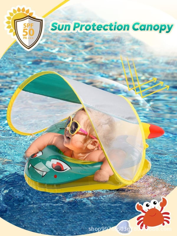 Inel de înot pentru copii, în formă de manta, inel gonflabil pentru apă, model desen animat, PVC ecologic, grosime 0,35