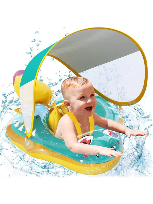 Inel de înot pentru copii, în formă de manta, inel gonflabil pentru apă, model desen animat, PVC ecologic, grosime 0,35