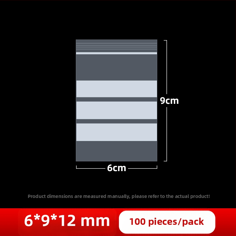 Skaidrus savarankiškai užsidarantis maišelis juvelyrinių pavyzdžių užrašomu etikete, PE medžiaga, užsandarinimo ilgis 2 cm