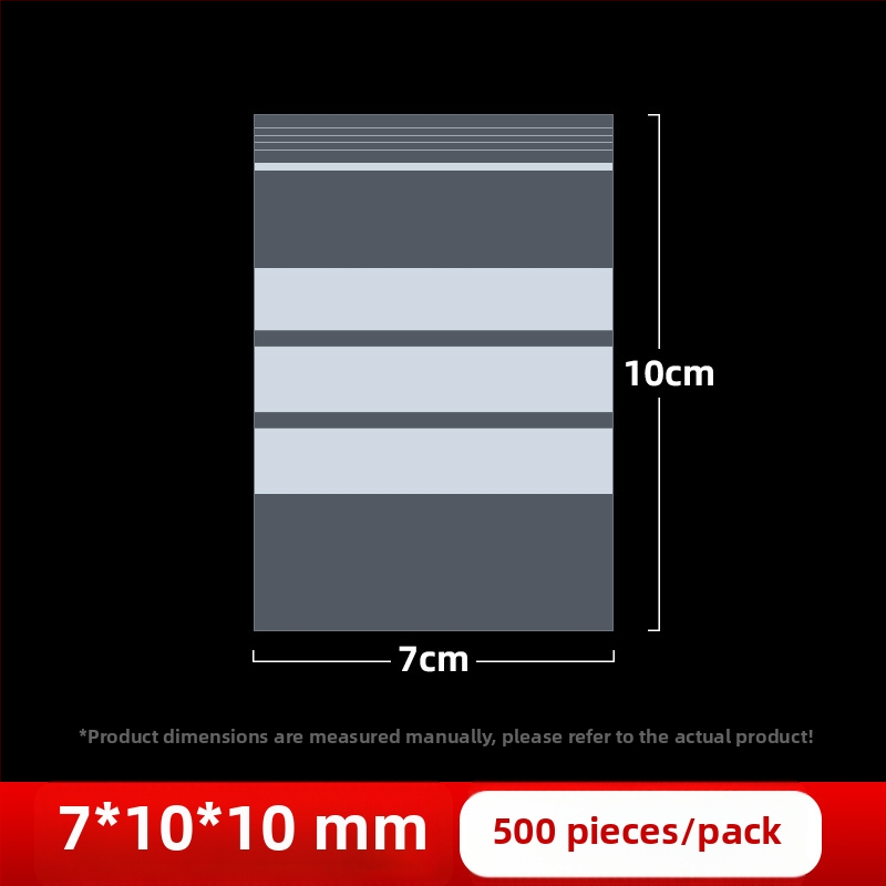 Skaidrus savarankiškai užsidarantis maišelis juvelyrinių pavyzdžių užrašomu etikete, PE medžiaga, užsandarinimo ilgis 2 cm