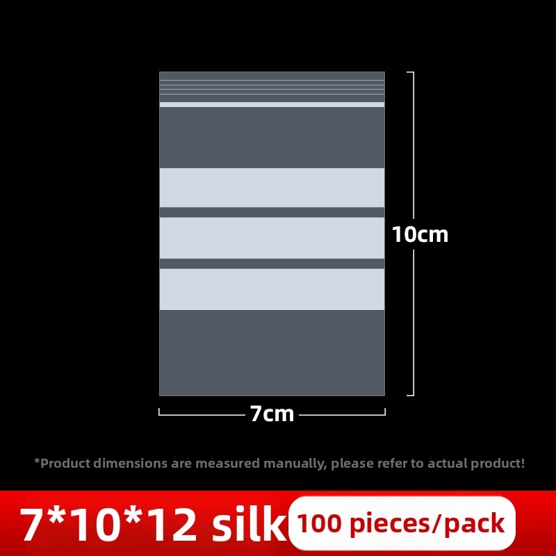 Skaidrus savarankiškai užsidarantis maišelis juvelyrinių pavyzdžių užrašomu etikete, PE medžiaga, užsandarinimo ilgis 2 cm