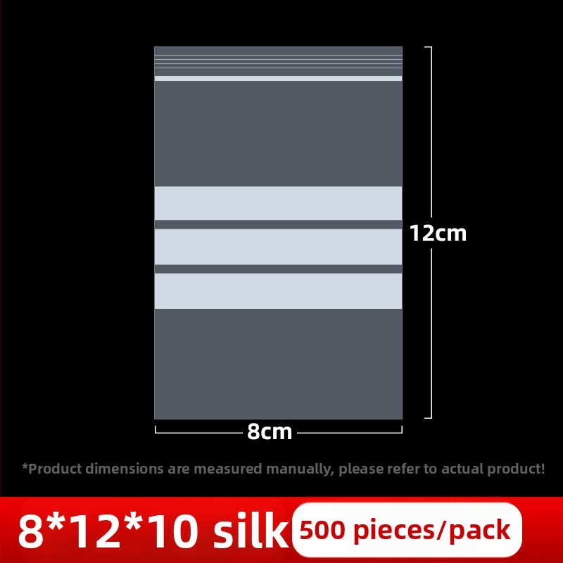 Skaidrus savarankiškai užsidarantis maišelis juvelyrinių pavyzdžių užrašomu etikete, PE medžiaga, užsandarinimo ilgis 2 cm