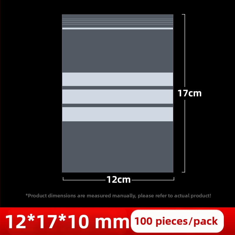 Skaidrus savarankiškai užsidarantis maišelis juvelyrinių pavyzdžių užrašomu etikete, PE medžiaga, užsandarinimo ilgis 2 cm