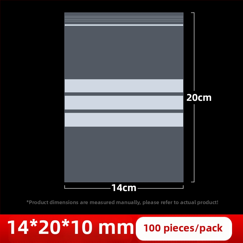 Skaidrus savarankiškai užsidarantis maišelis juvelyrinių pavyzdžių užrašomu etikete, PE medžiaga, užsandarinimo ilgis 2 cm