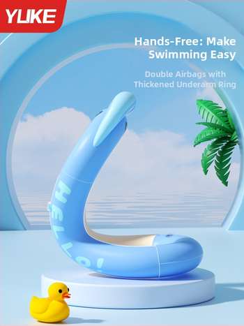 Inel de înot pentru copii cu două camere de aer, protecție împotriva înecării, model desen animat, PVC ecologic