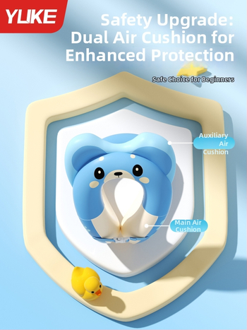 Inel de înot pentru copii cu două camere de aer, protecție împotriva înecării, model desen animat, PVC ecologic