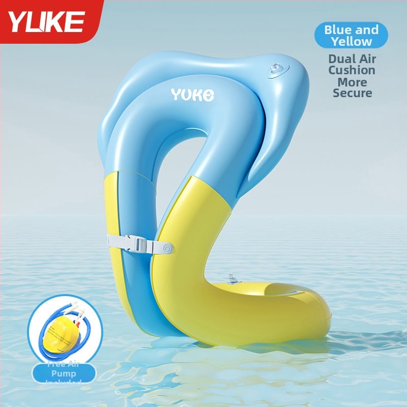 Inel de înot pentru copii cu două camere de aer, protecție împotriva înecării, model desen animat, PVC ecologic