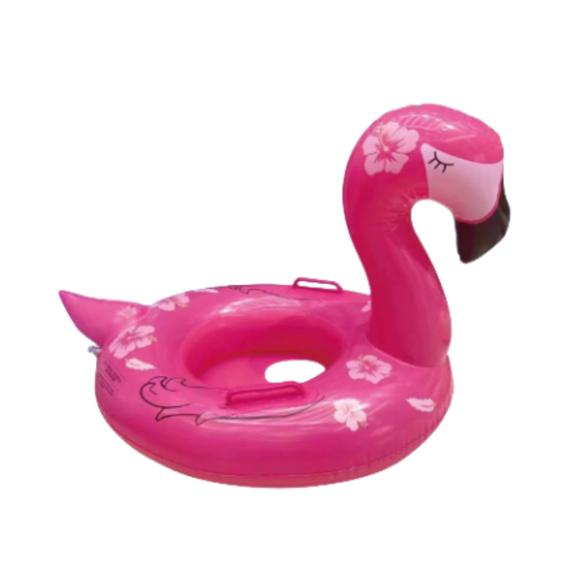 Inel de înot pentru copii, gonflabil, imprimeu cu dinosaur, cu spate, anti-răsturnare, PVC gros 20, destinat înotului și bălăceală