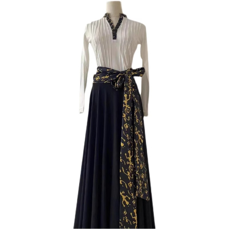 Etniski Mongolijas deja kostīms sievietēm, Spandex audums, 95%+ sastāvs, 2023. gada vasaras izlaidums, priekšnesumiem pieaugušajiem un eksāmenu praksei