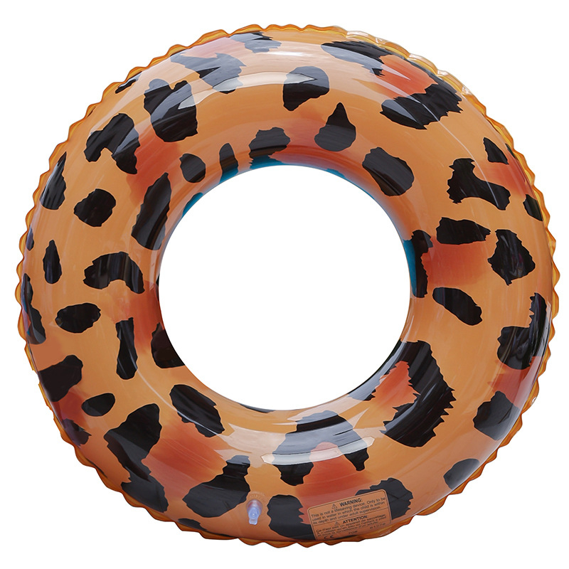 Șezlong gonflabil din plasă cu imprimeu leopard, pentru adulți, PVC ecologic 0.21 mm, umflare manuală, potrivit pentru piscine și plaje