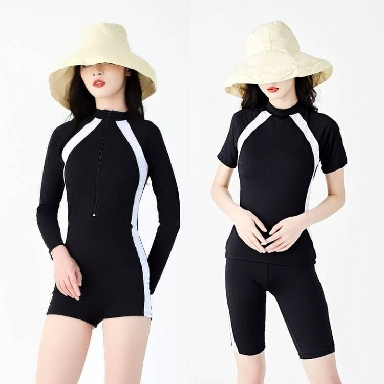 Costum de baie întreg pentru femei, croială conservatoare pentru acoperirea burții, cu burete la bust, fără suport metalic; poliester 95%, căptușeală 100% poliester, greutate 180 g/m2