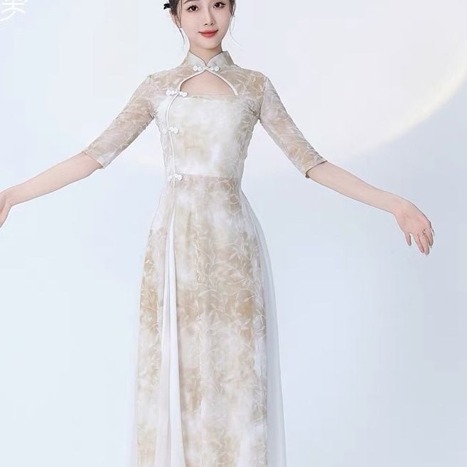 Deju kostîms tautas dejâm, Chenille audums ar Spandex un Polyester, Peiyun