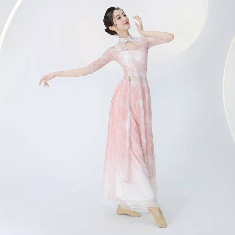 Deju kostîms tautas dejâm, Chenille audums ar Spandex un Polyester, Peiyun