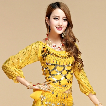 Belly dance praktikas apģērbs, garās piedurknes ar siksniņām, poliesteris, sievietēm, vasara 2025