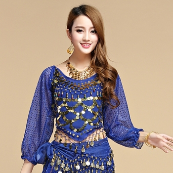 Belly dance praktikas apģērbs, garās piedurknes ar siksniņām, poliesteris, sievietēm, vasara 2025