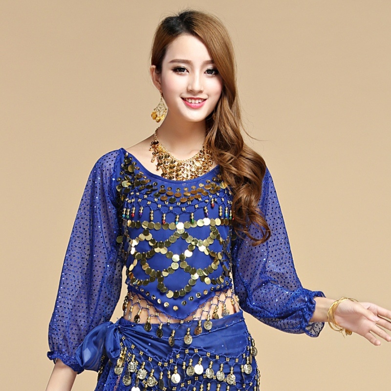 Belly dance praktikas apģērbs, garās piedurknes ar siksniņām, poliesteris, sievietēm, vasara 2025