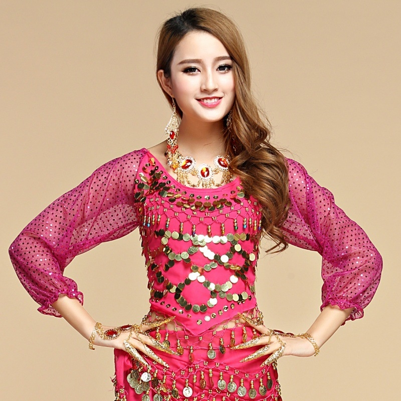 Belly dance praktikas apģērbs, garās piedurknes ar siksniņām, poliesteris, sievietēm, vasara 2025