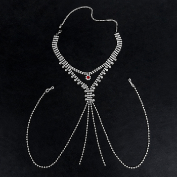 Qing Yi kūno grandinė — rhinestone, baltas kristalas, Princesių serija, lapų dizainas