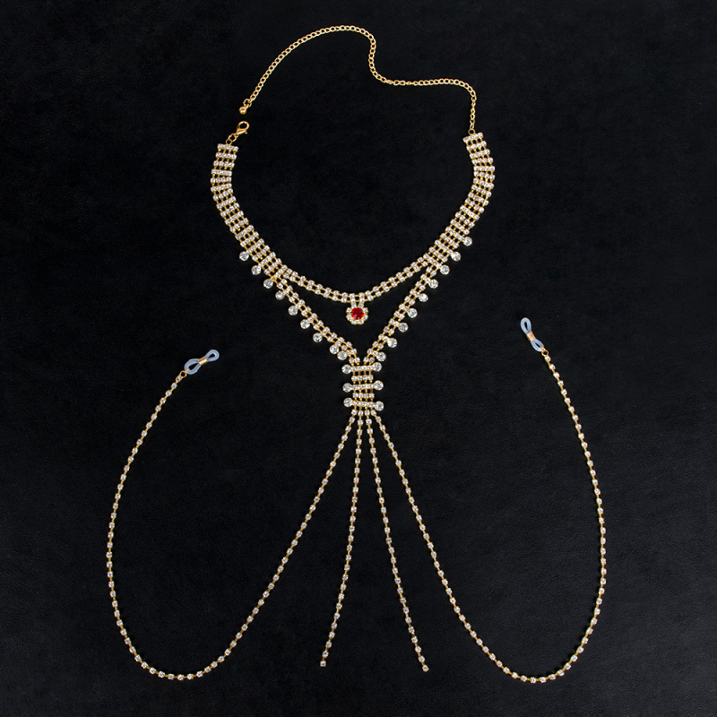 Qing Yi kūno grandinė — rhinestone, baltas kristalas, Princesių serija, lapų dizainas